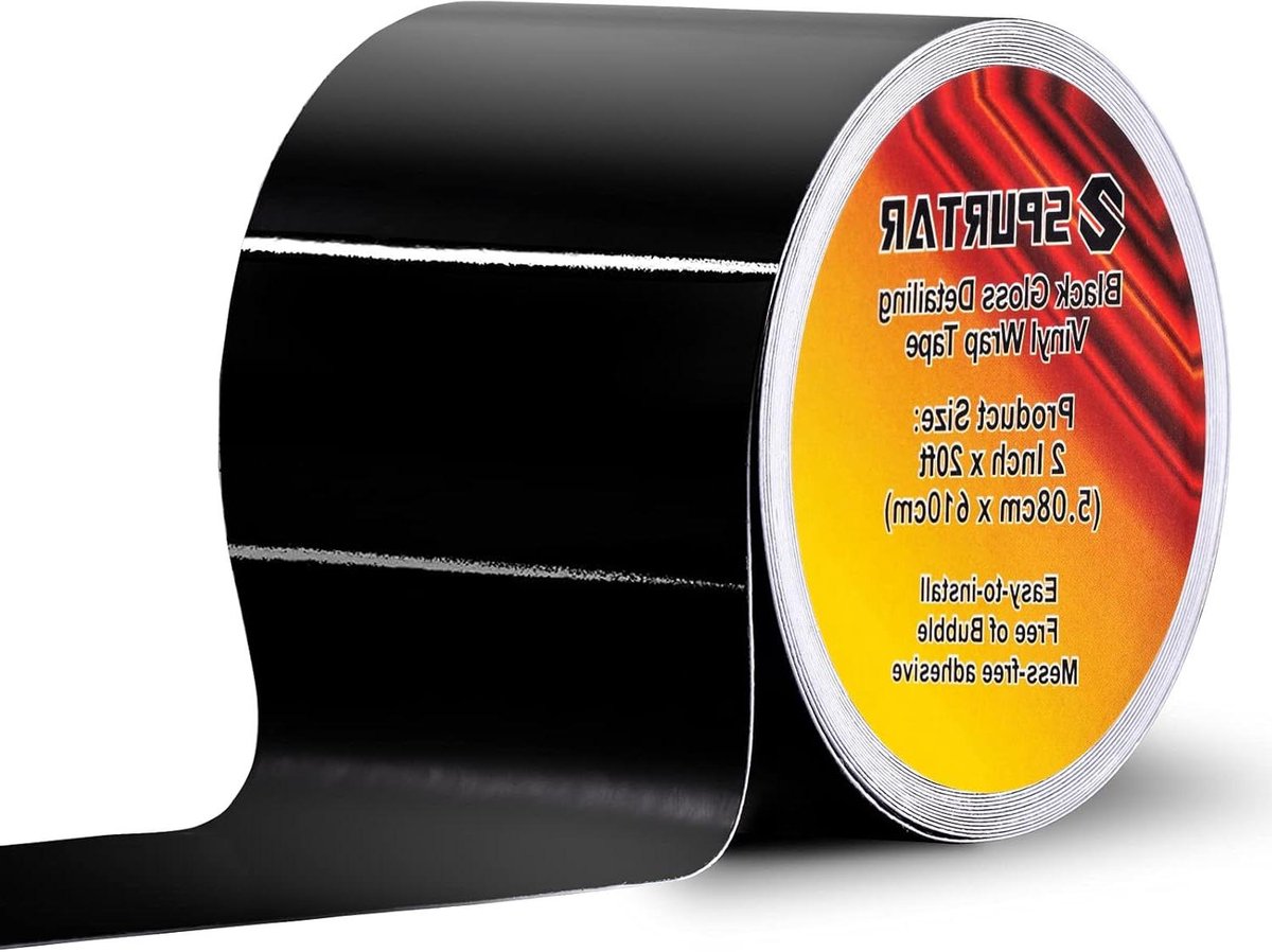 Carwrapfolie Zwart Glanzend - Vinyl Tape Auto - Voertuig Detailen - Luchtkanaaltjes - 5 cm