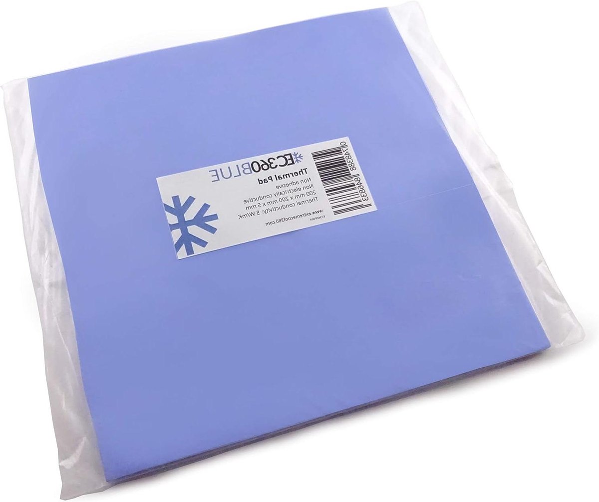 Thermische Pad - Koelpad Computer - Warmteafvoer PC - Elektrisch Isolerend - 200 x 200 x 5 mm - Blauw