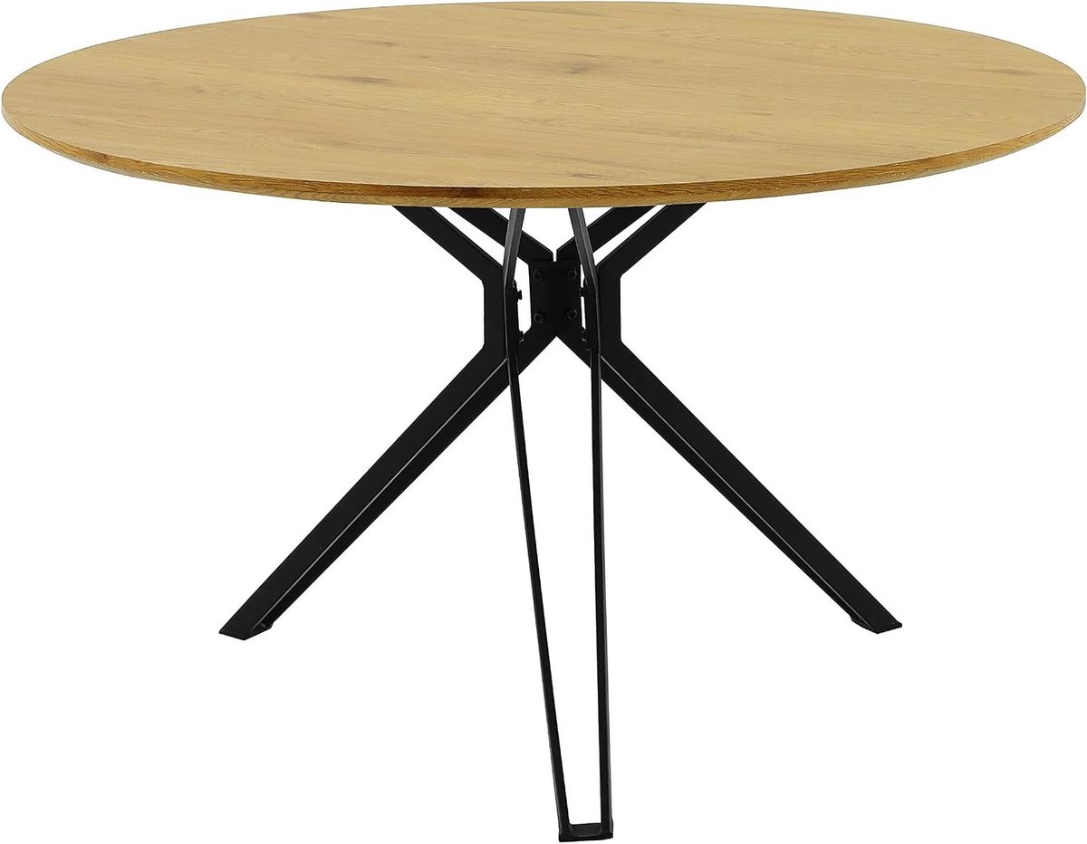 Ronde Eettafel - Eettafel Rond - Gezellig Tafelen - Wild Oak Afwerking - 120x120x74 cm - Wild Oak