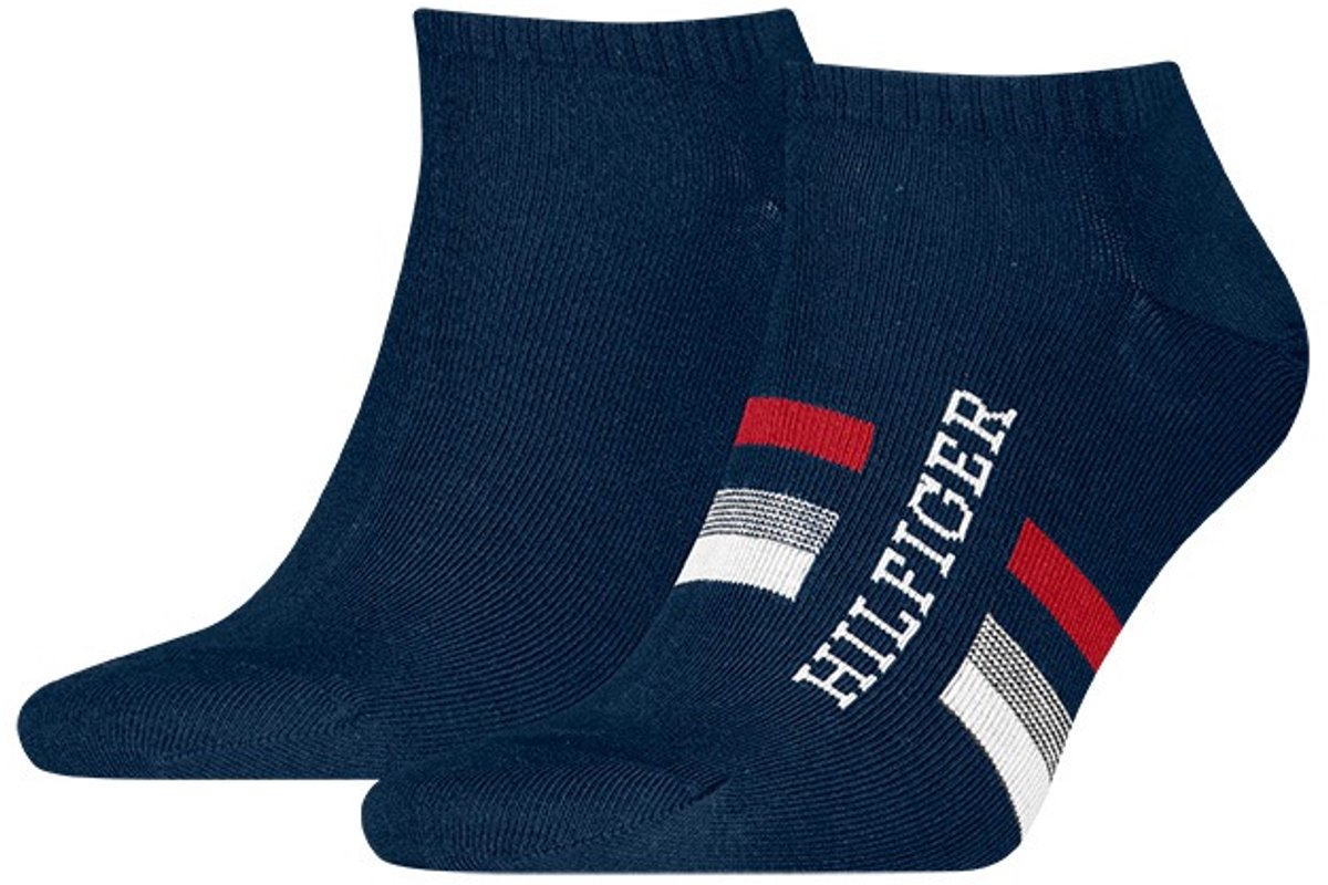 Tommy Hilfiger heren 2P sneakersokken hilfiger tab blauw