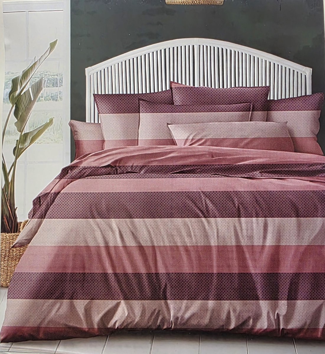Lakenset Micropercal - 2 personen - Bovenlaken en onderlaken - 4 stuks - Raspberry Lines
