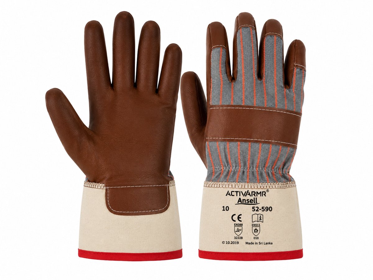 Ansell ActivArmr 52-590 Werkhandschoenen Maat 10 – Nitril Gecoat – Oliebestendig – EN388 3222B – 6 Paar
