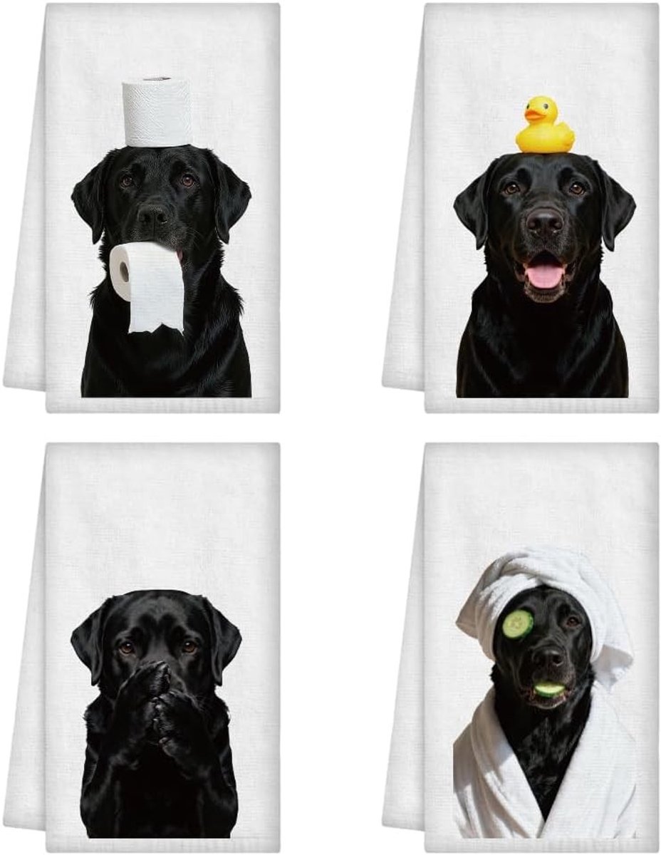 Keukenhanddoeken - Microvezel - Grappige Labrador Retriever Patroon - Absorberend en Zacht - Voor Koken en Bakken