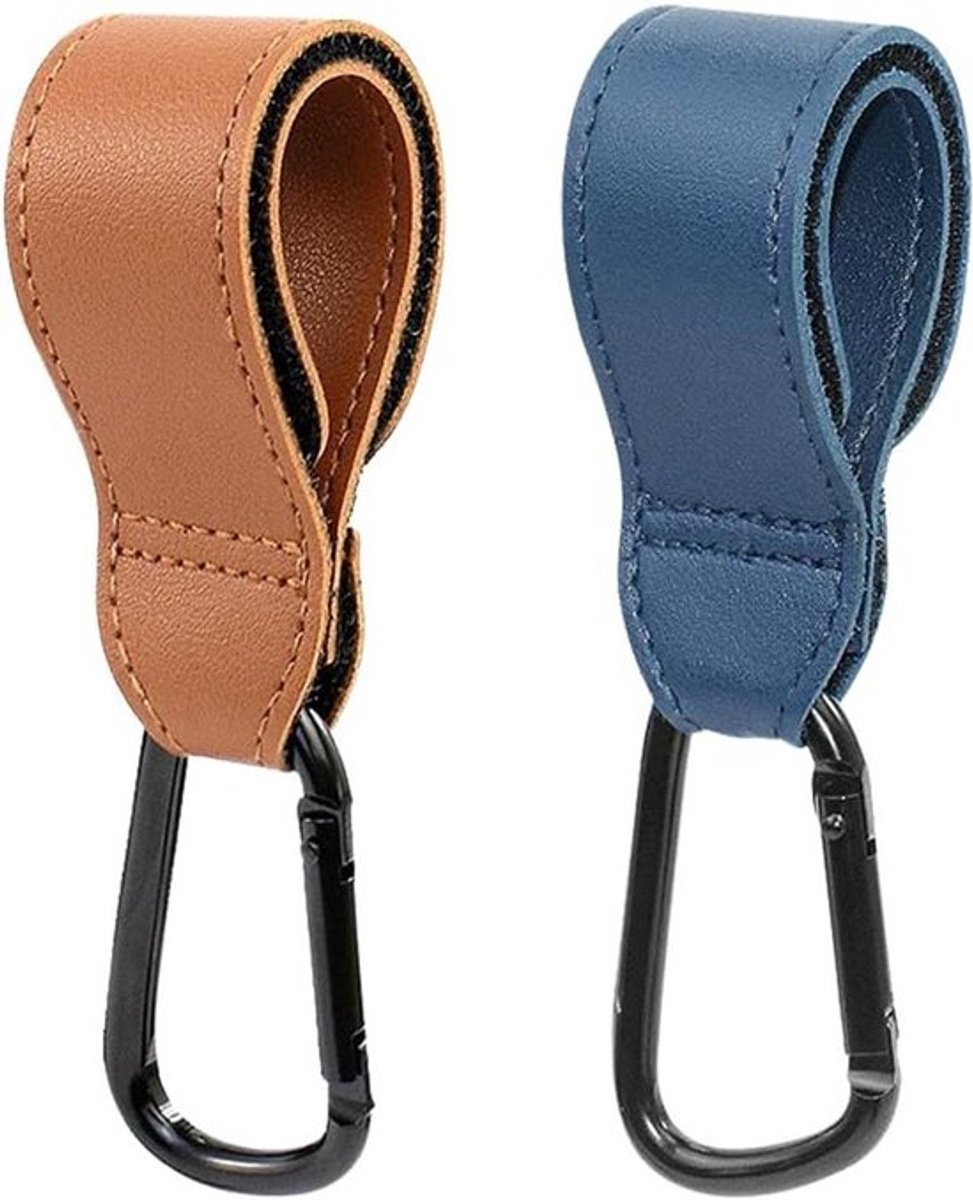 Universele karabijnhaak - Kinderwagen accessoire - Zwart - Rolstoel - 2 stuks - Haken voor kinderwagen, klittenbandsluiting, karabijnhaak, tassen en boodschappentassen.