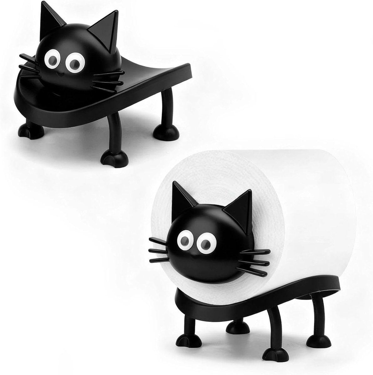 QTTVBTNA -Katten Toilettenpapierhouder - Grappige Dieren Rolhouder - Badkamer Accessoire - Simuliert Lamm Uitstraling Design - Duurzaam Materiaal - Unieke Decoratie - Gemakkelijk Te Monteren - 2 Stuks