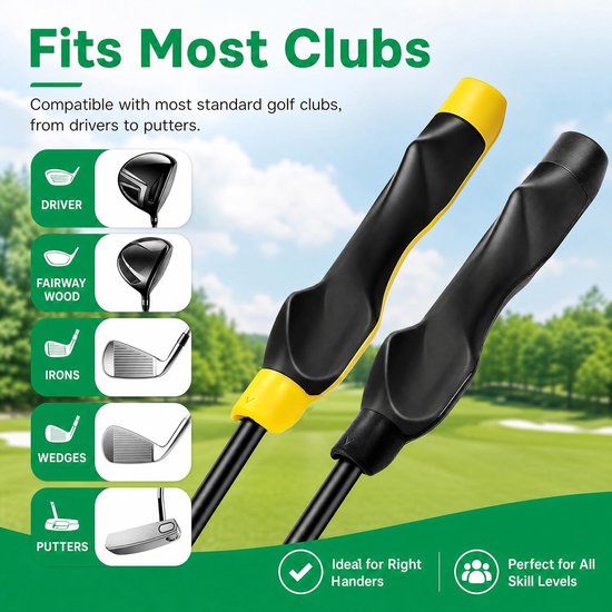 Golf Grip Trainingshulpmiddel - 2 stuks - Correctie Greep Trainer - voor Juiste Golfstick Greep - zwart - geel van GOLF — afbeelding 5