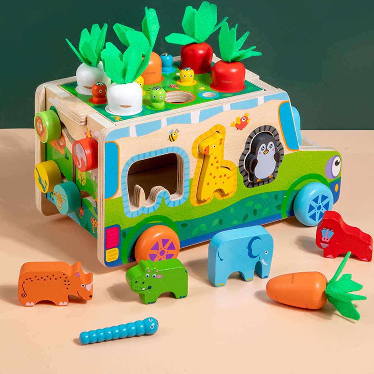 Montessori leerspeelgoed, houten speelgoed, motoriek speelgoed, cadeau (Bundel, 1 stuks, fijne motoriek, hand-oog-coördinatie, boerderij thema, ouder-kind spel)