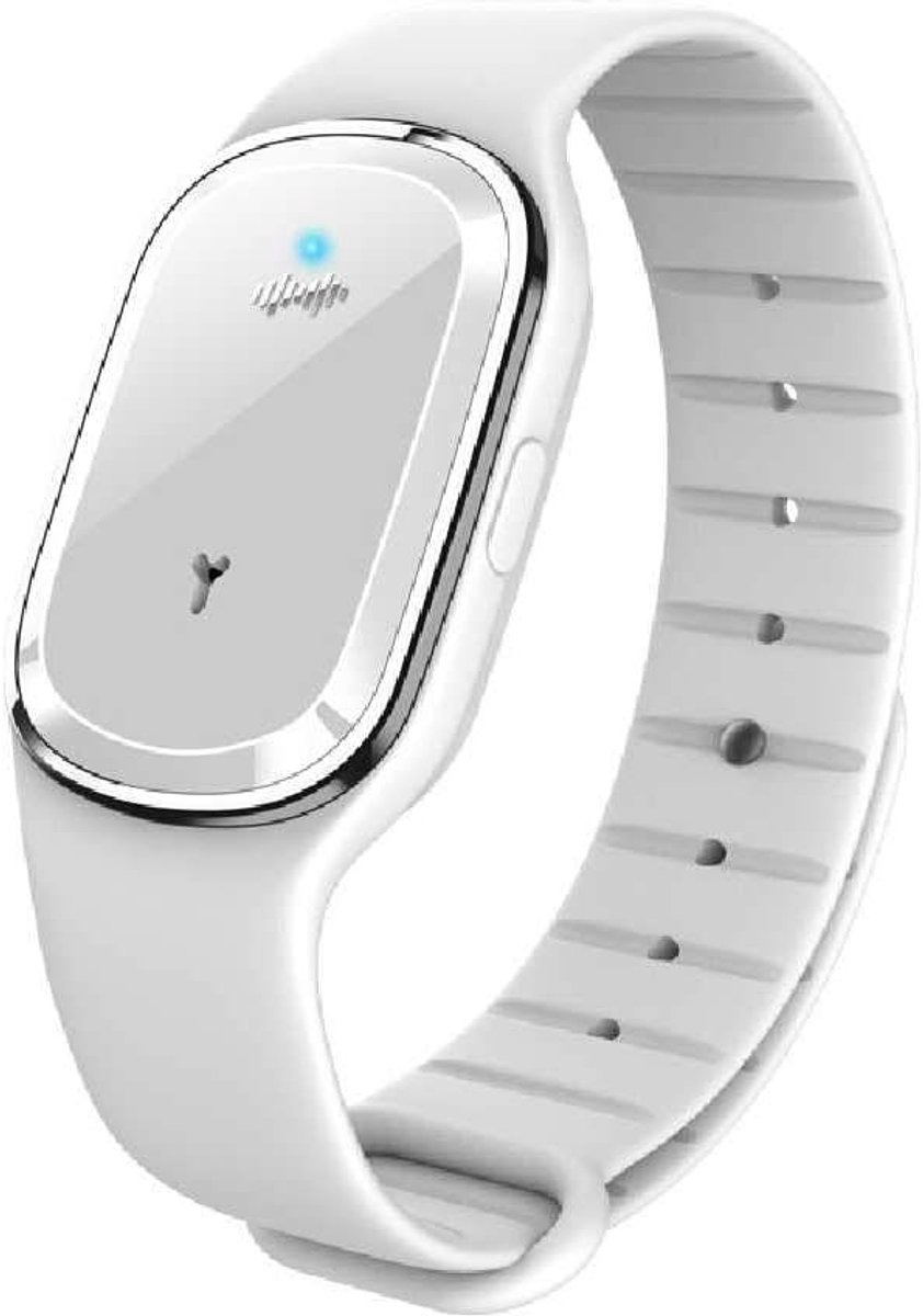 Elektronische muggenwerende band voor kinderen, volwassenen, zwangere vrouwen – ultrasone buitenmuggenwerende band – M1 – witte normale editie.L