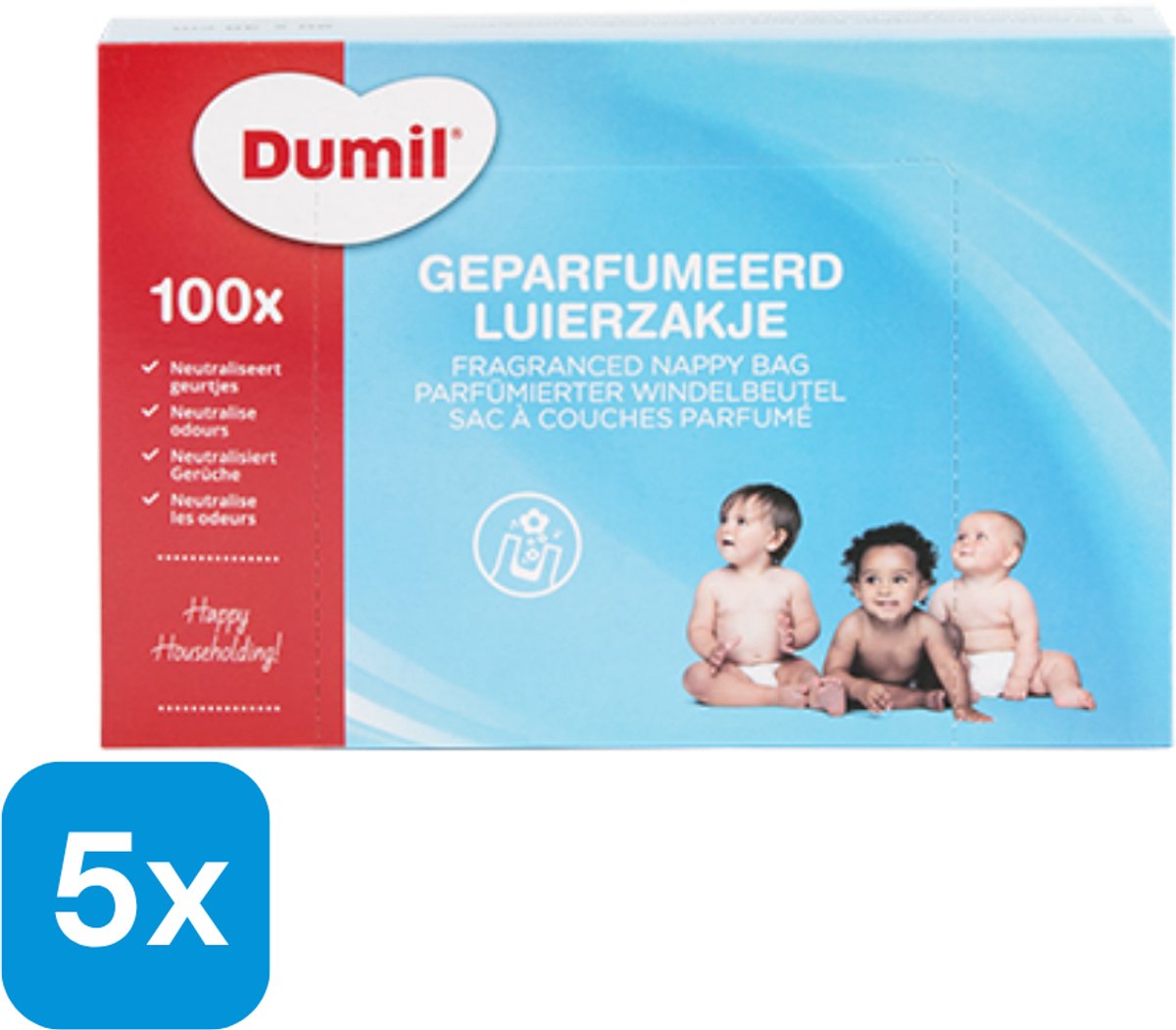Dumil Luierzakjes 100 zakken van 30 x 35 cm - 5-pack
