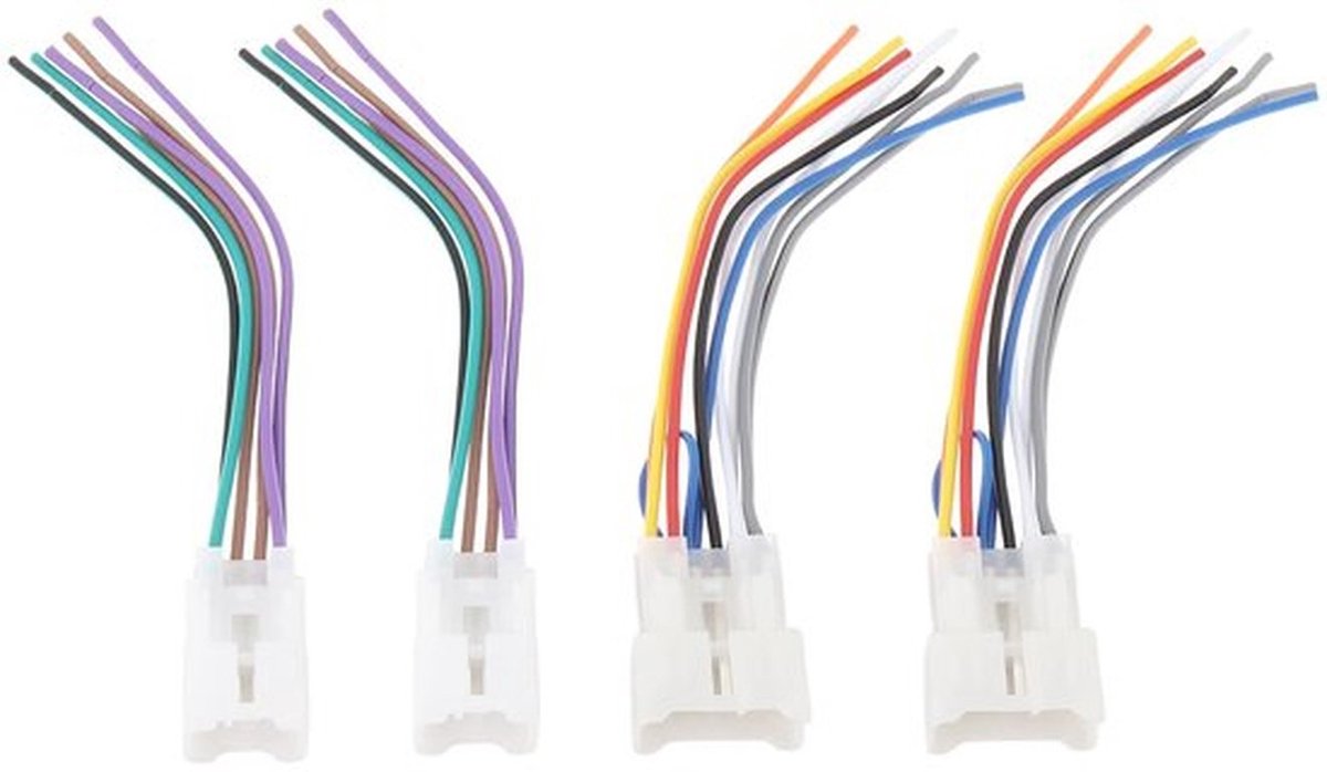 2 Sets Auto Radio Bedrading Harness 10 Pin Stekker Harness 6 Pin Stekker Harness Compatibel met Toyota 87-Up Stroom 4 Luidsprekers Compatibel met Scion