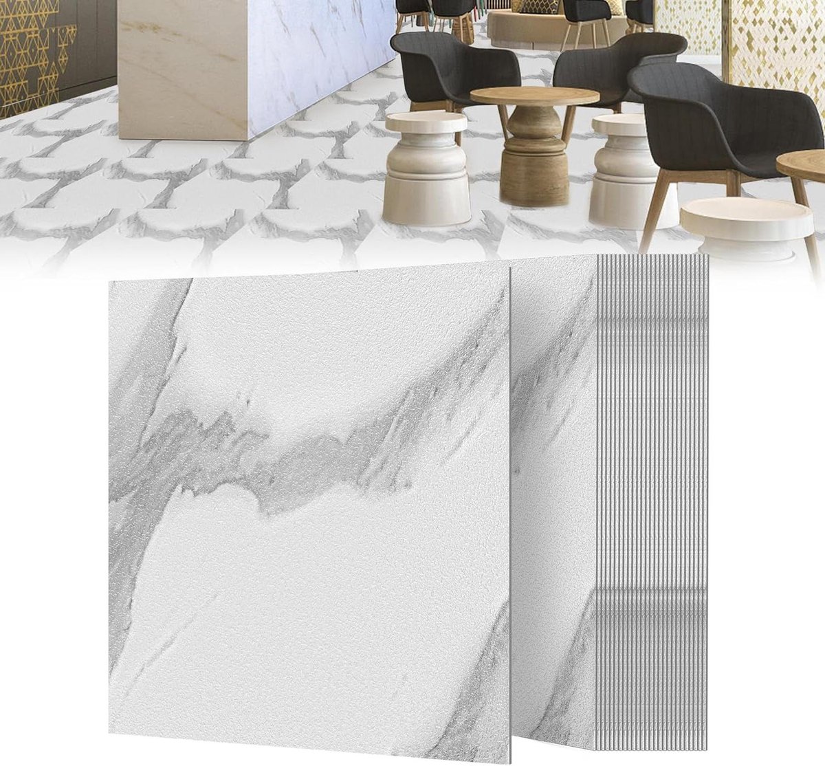 PVC vloerbedekking - Vinyl tegels - Woonkamer opknappen - Zelfklevend en waterdicht - 502