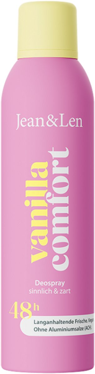 Jean & Len Deodorant Spray Vanilla Comfort 150 ml - vegan, dierproefvrij, zonder aluminiumzouten, zonder parabenen, zonder microplastics