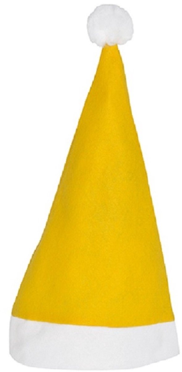 Eizook 2 stuks Kerstmuts geel wit - one size fits all