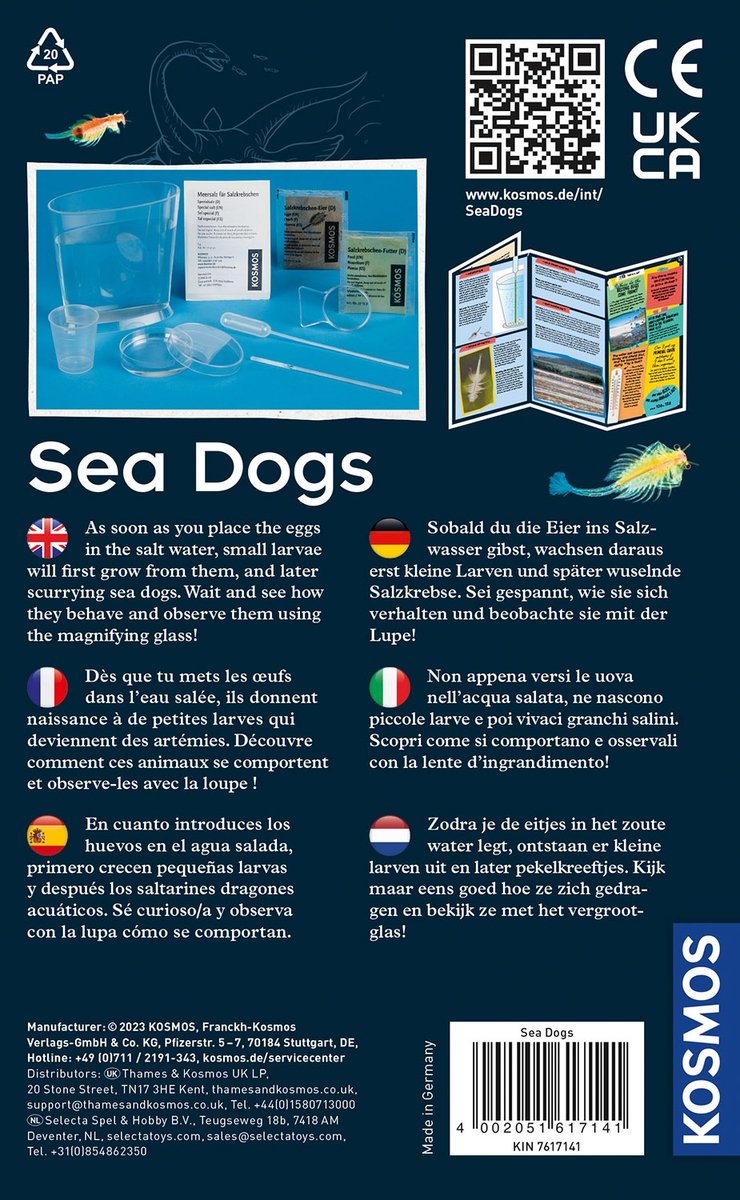 KOSMOS Sea Dogs - Experimenteerset - Kweek Je Eigen Pekelkreeftjes - Ontdek Artemia Uit de Tijd van de Dinosauriërs - Inclusief Vergrootglas - STEM Speelgoed - Vanaf 8 Jaar — afbeelding 2
