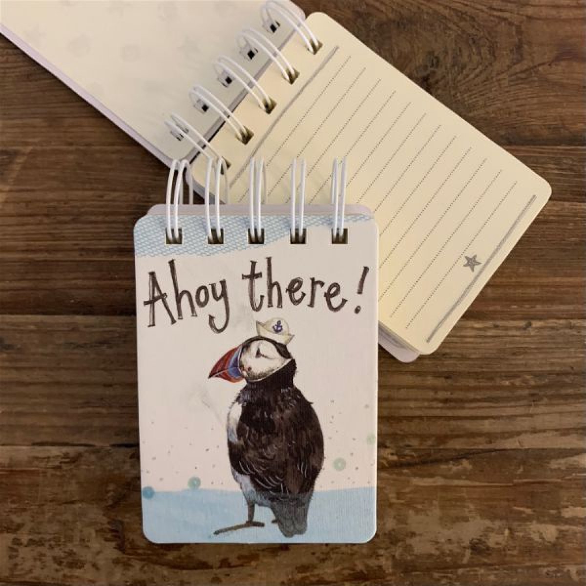 Alex Clark klein spirtaal gebonden notitieblokje papegaai duiker ~Little Puffin Small Spiral Bound Notepad'