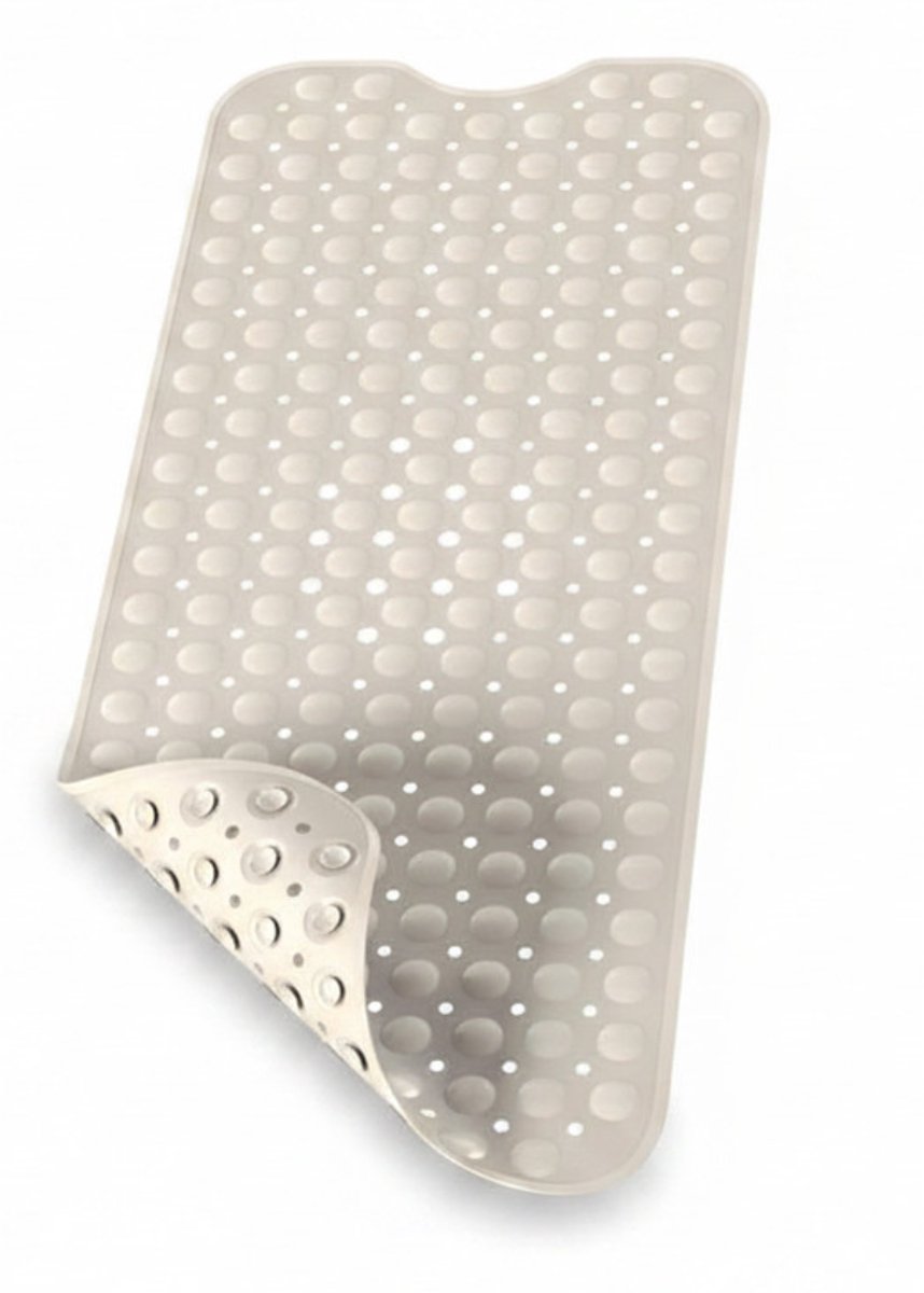 Ploutos® Douchemat Antislip Voor Douche - Antislip Douchemat Sensitiv 100 x 40 cm - Wasbaar (Zand) - Lichtbruin - 40cm x 8cm x 1cm