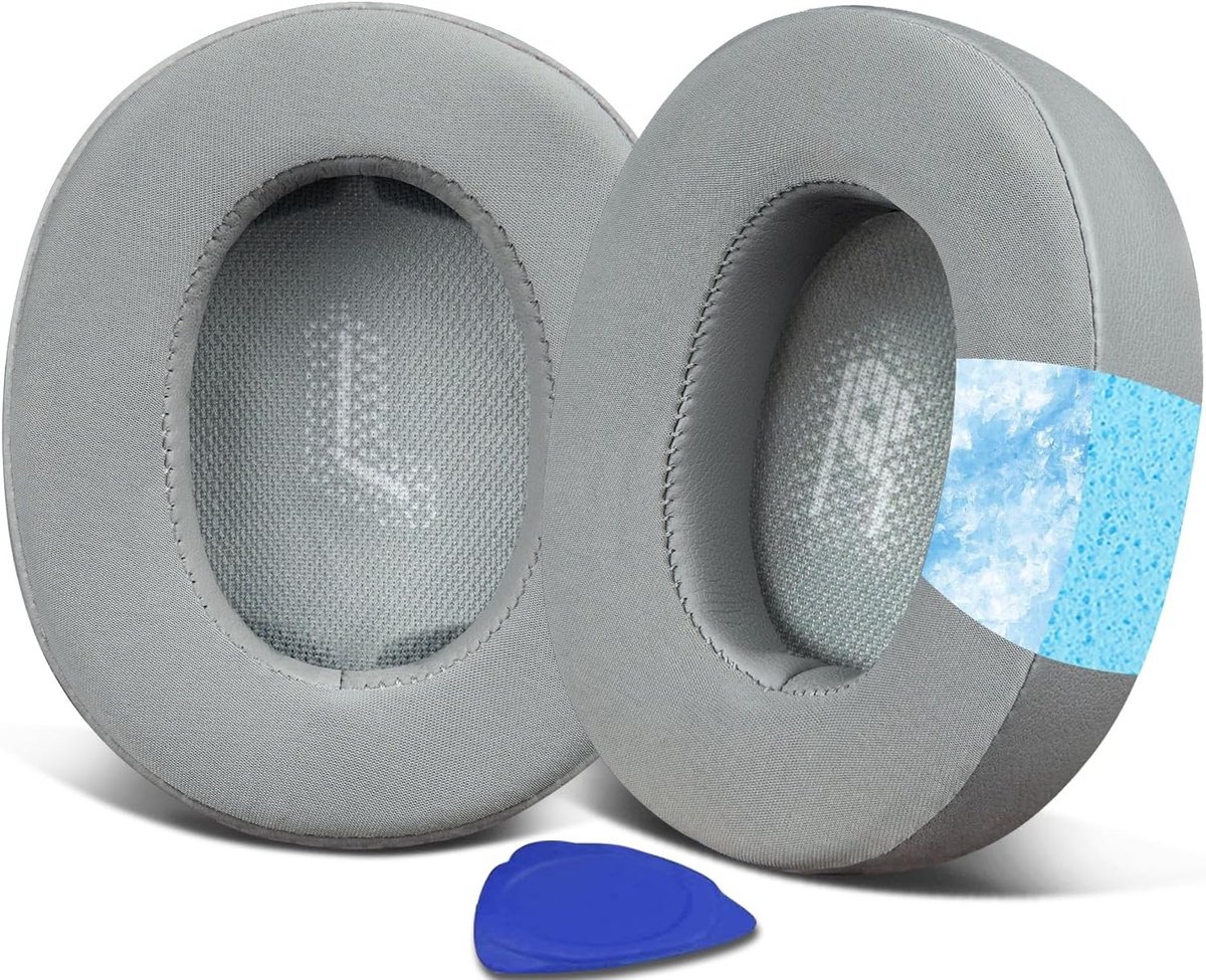 Comfortabele vervangende oorkussens voor draadloze over-ear hoofdtelefoons met gel en geluidsisolatie - Grijs