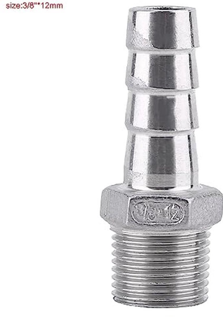 Slangpilaar BSP 1/8" 3/4" RVS SS304 - Compacte Compressie Slangverbinder - Geschikt Voor Diverse Leidingen