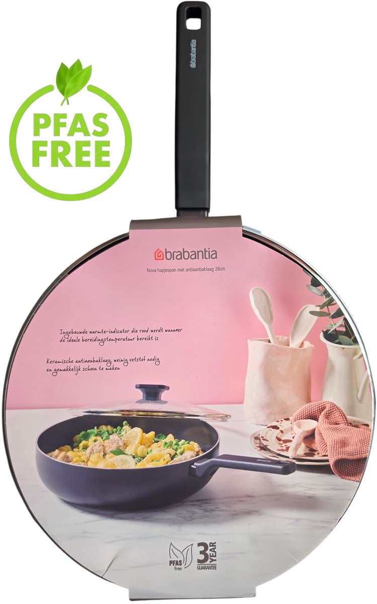 Brabantia Hapjespan Nova - Ø 28 cm - keramische antiaanbaklaag - Geschikt voor Inductie