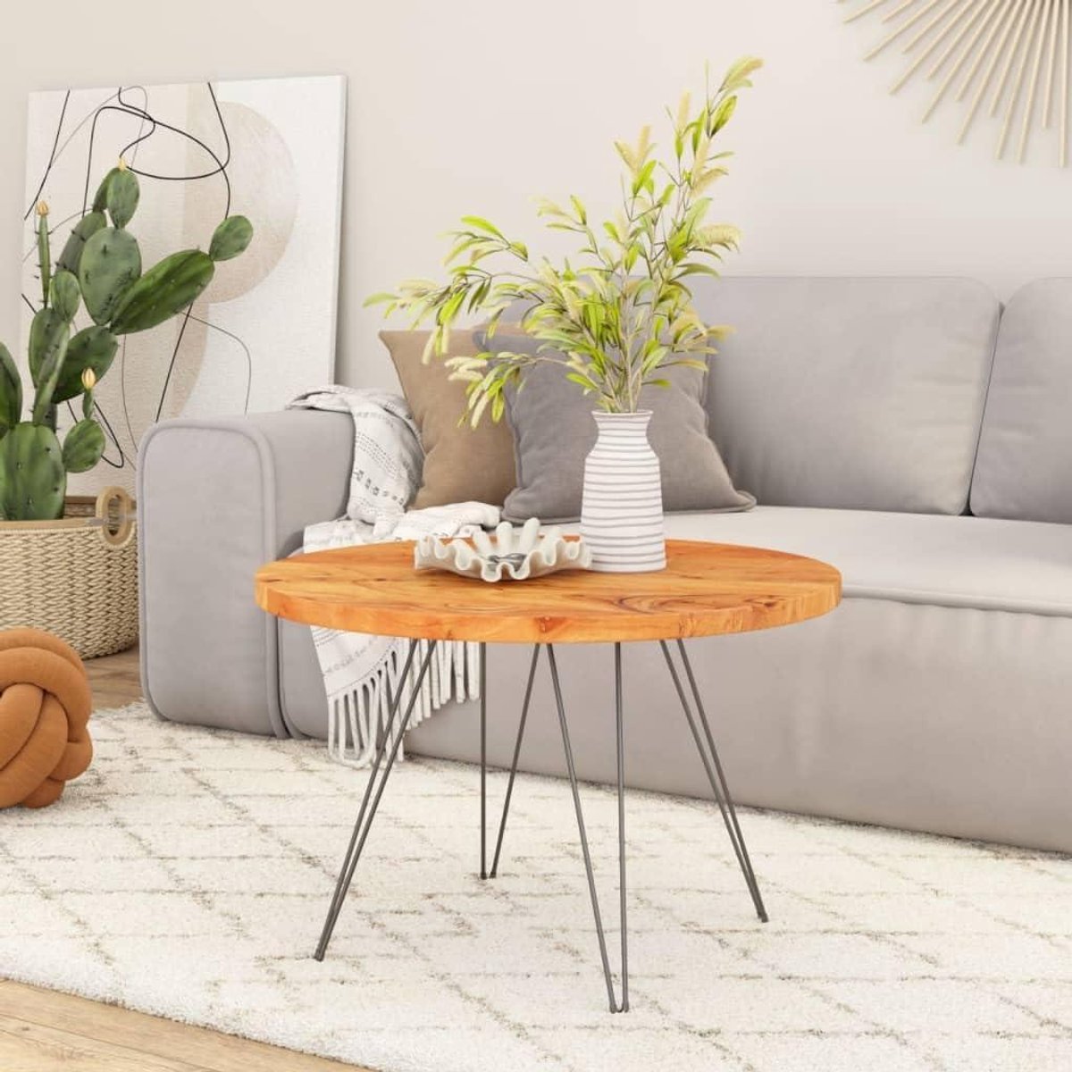 Rond Tafelblad - Houten Blad - Tafel Maken - Massief Acaciahout - 80 cm - Natuurlijk Hout