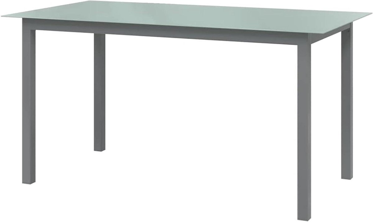 Tuintafel - Balkontafel Buitentafel - Buiten Eten - Aluminium Frame - 150 x 90 cm - Lichtgrijs
