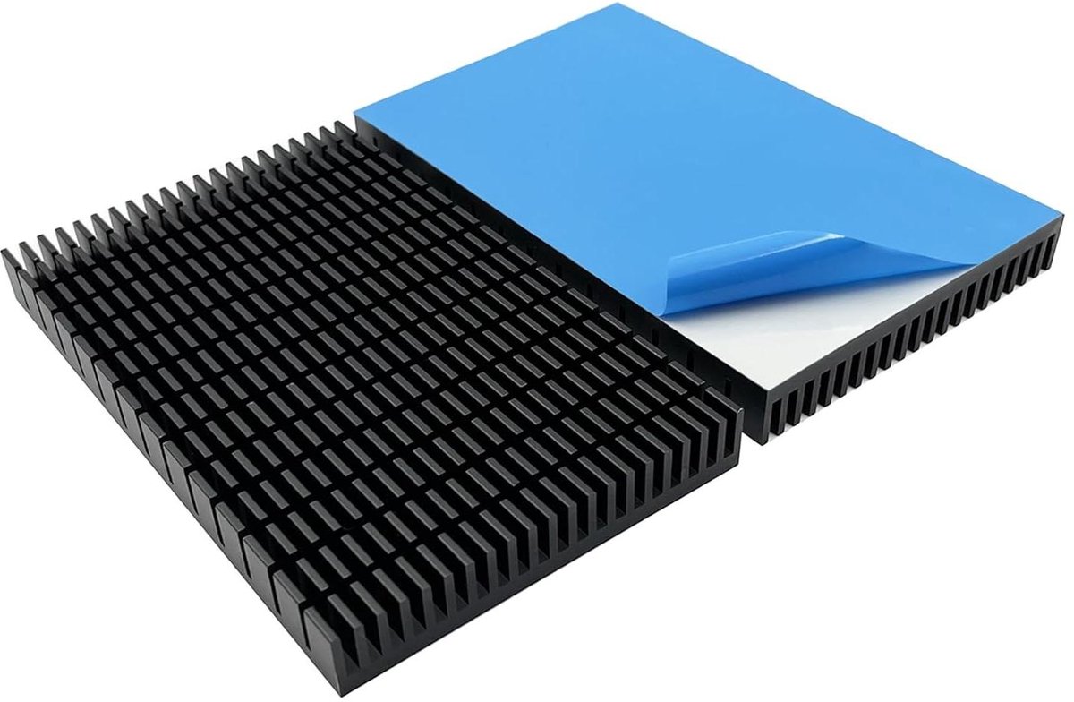 Grote Koelvin - Warmteafvoer Module - Componenten Koelen - Passieve Koeling - 150x93x15mm - Zwart
