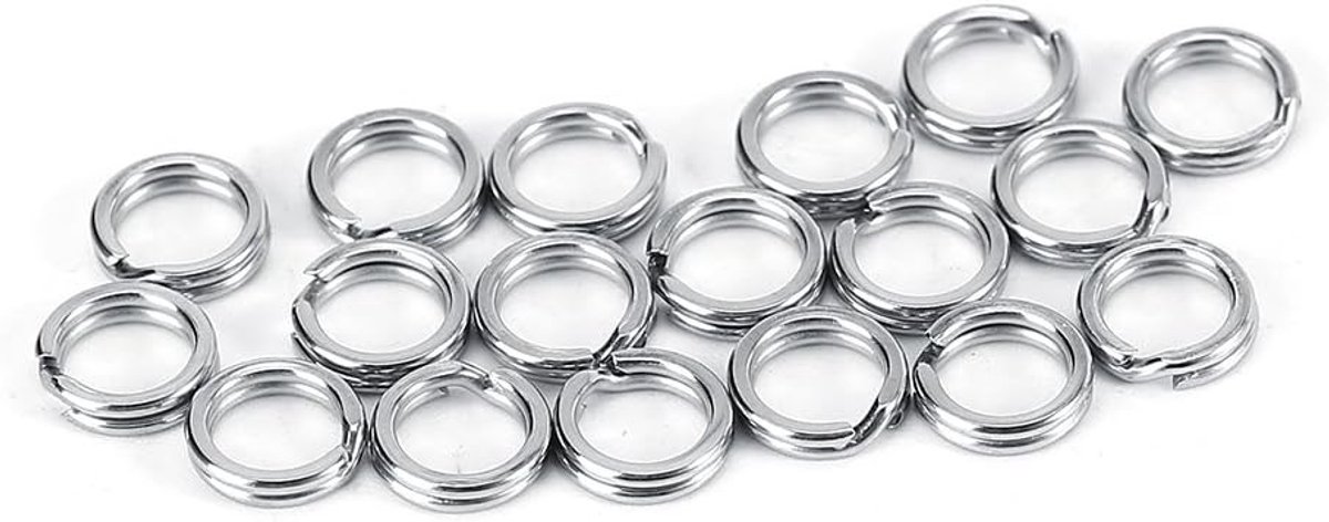 50 Stuks Rvs Splitringen voor Vissen, Duurzame Verbindingen voor Aas en Lures, Ideaal voor Vissers en Sleutelhangers