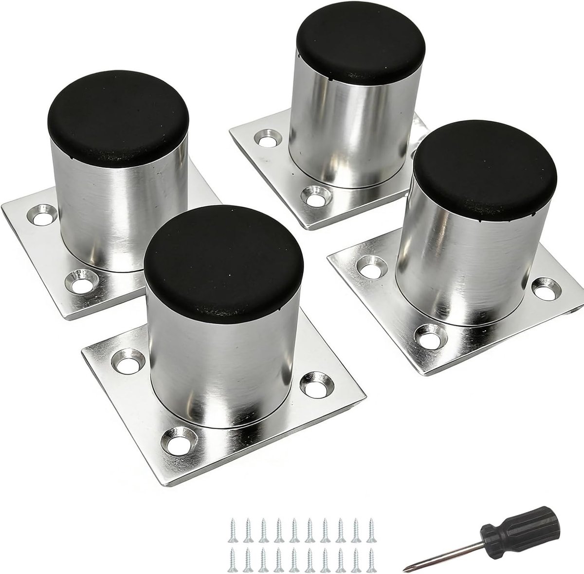 Verstelbare meubelpoten 5 cm - 4 stuks van aluminiumlegering met antislip pads, roestvrij en slijtvast, inclusief schroeven en schroevendraaiers voor meubels