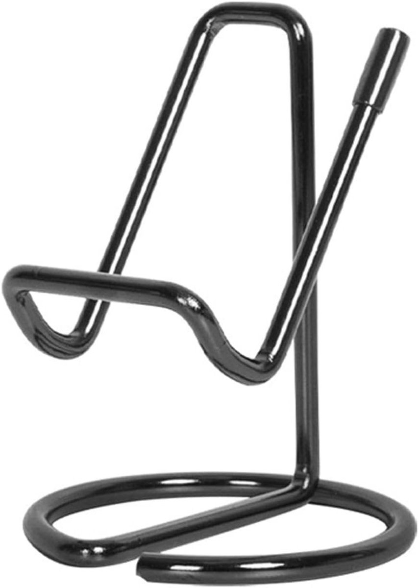 Zwarte Metalen Mobiele Telefoon Stand voor Verticale Weergave van Visitekaartjes, Ideaal voor Kantoor en Thuisgebruik, Perfect voor Tentoonstellingen en Vergaderingen