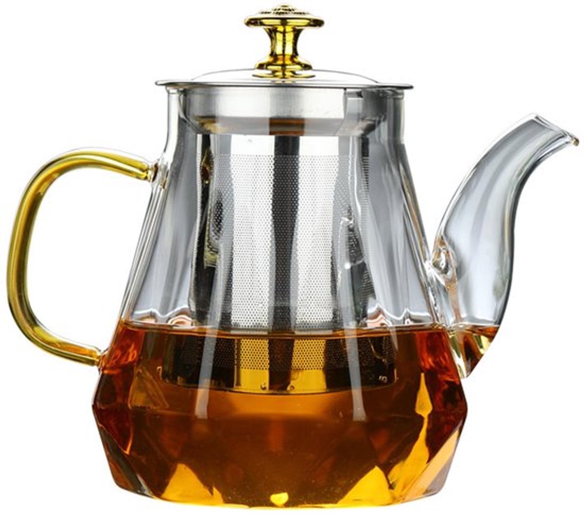 Theepot met Zeef, Glazen Kruik Borosilicaatglas, Vaatwasserbestendig, voor het Zetten van Thee, Bloementhee, Kruidenthee, Theezakjes, 1000 ml
