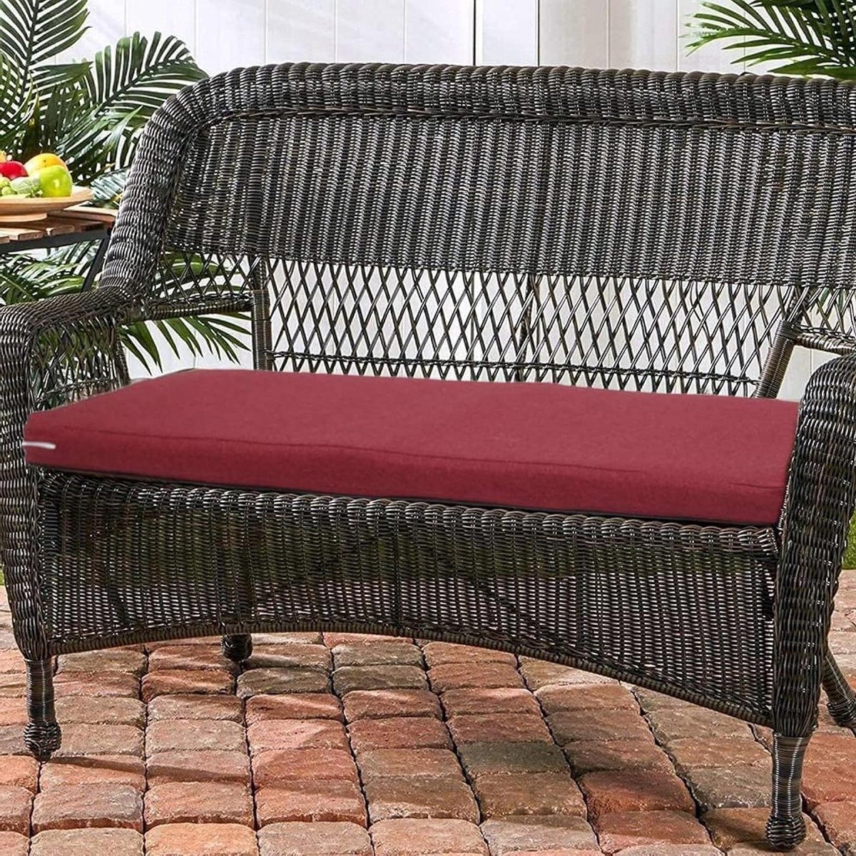 Tuinbank Kussen - Bank Zitkussen - Buiten Ontspannen - Waterbestendige Stof - 120x42cm - Rood