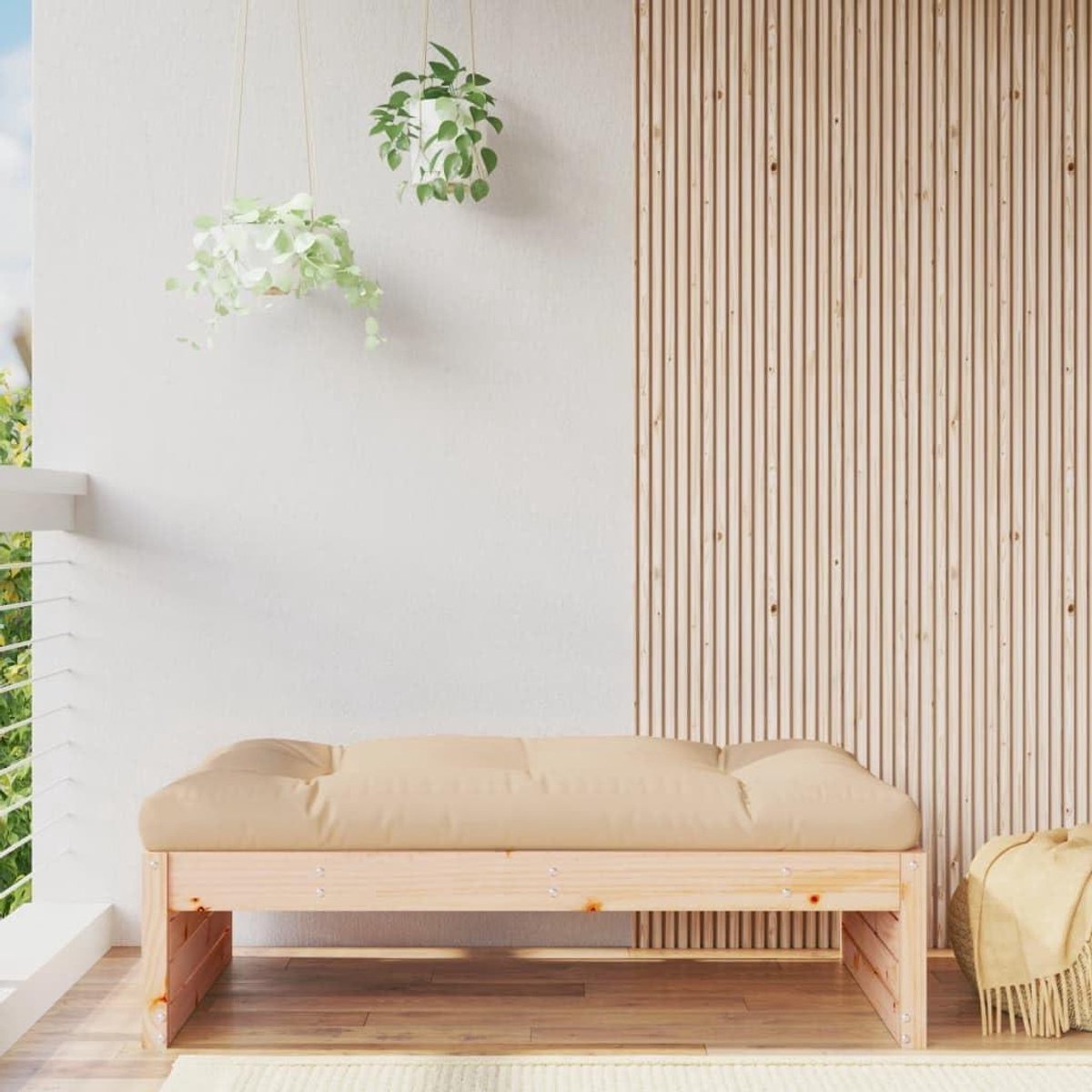 Tuinkruk Grenenhout - Houten Kruk Buiten - Ontspannen in de tuin - Lattendesign - 120 x 80 cm - Natuurlijk