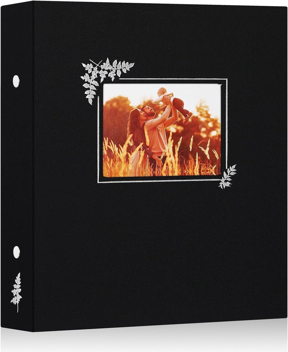 Fotoalbum 11,5 x 15 cm voor ondergoed - Verticaal pocket album met 400 foto's - Zwart design