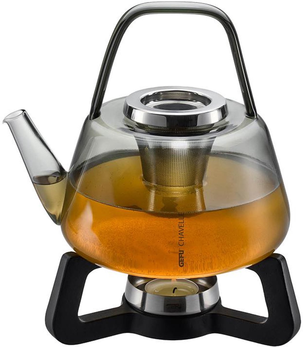 Theepot Met Filter, 1.2 L, Incl. Warmer, Borosilicaatglas, Drupvrije Schenktuit - GEFU | CHAVELLE