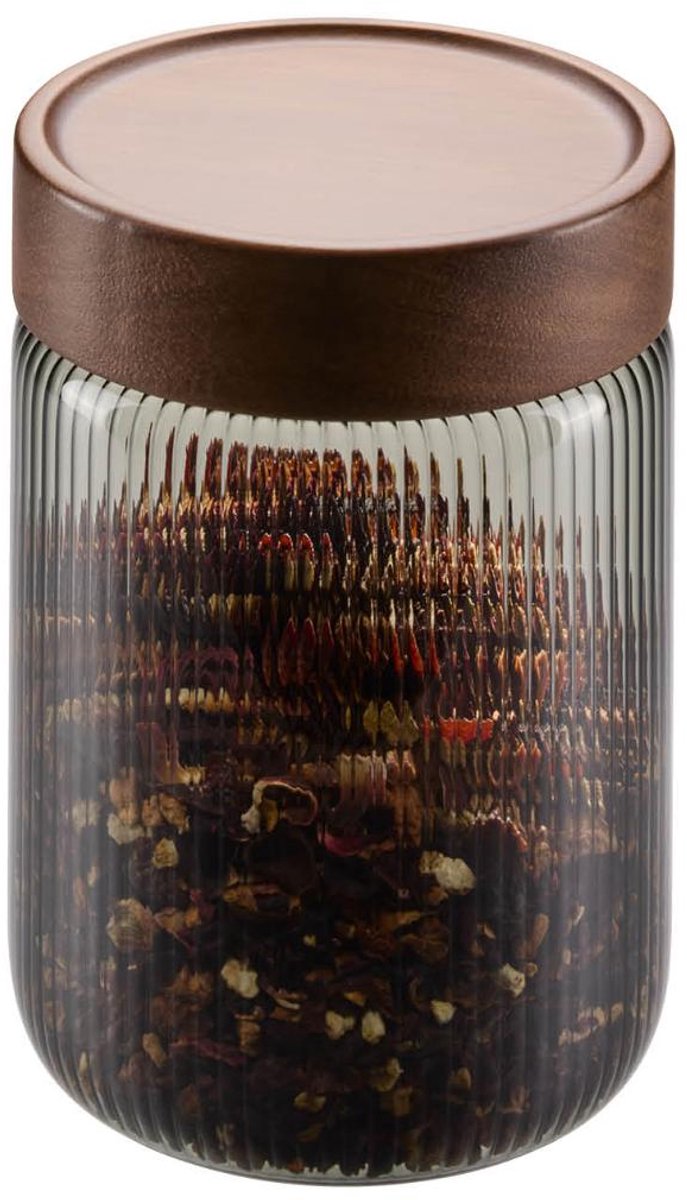 Voedselcontainer, Voorraadpot, 0.7 L, Luchtdicht, Borosilicaatglas, Acaciahout - GEFU | BOKARO