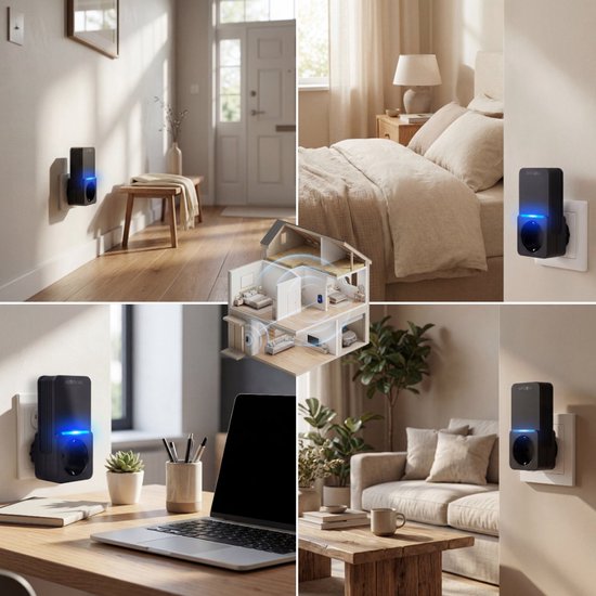 Bangosa Draadloze Deurbel met 2 Ontvangers - Stopcontact Ontvangers Zonder Batterijen - IP44 Waterdicht - 300m Bereik - Plug & Play - Zwart — afbeelding 4