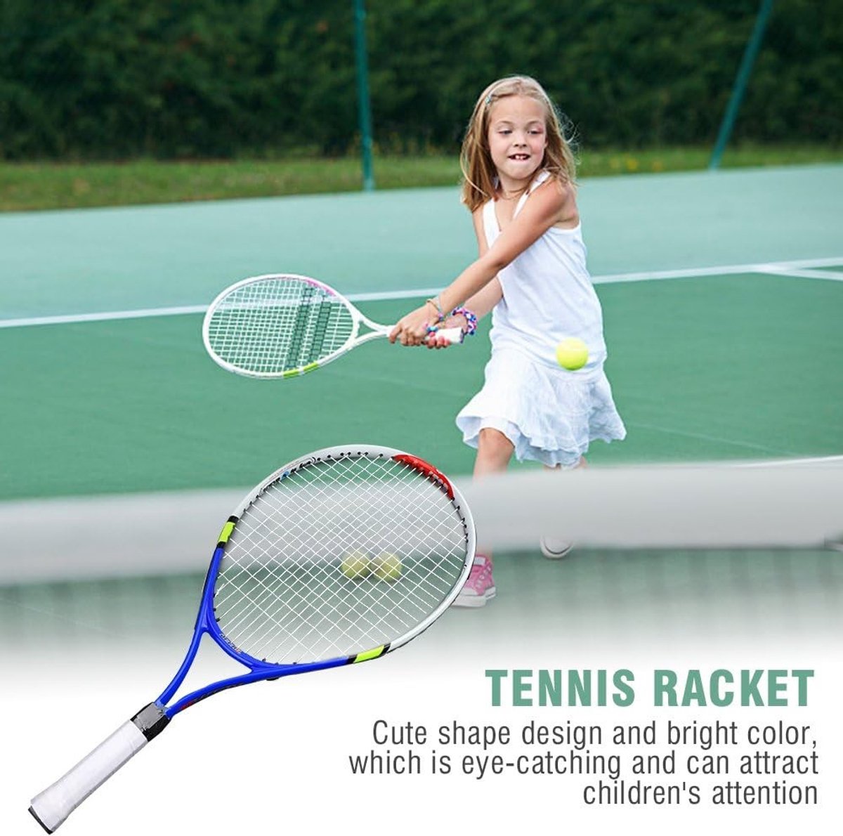 Duurzaam Tennisracket voor Kinderen met Draagtas - Ideaal voor Training en Spelletjes
