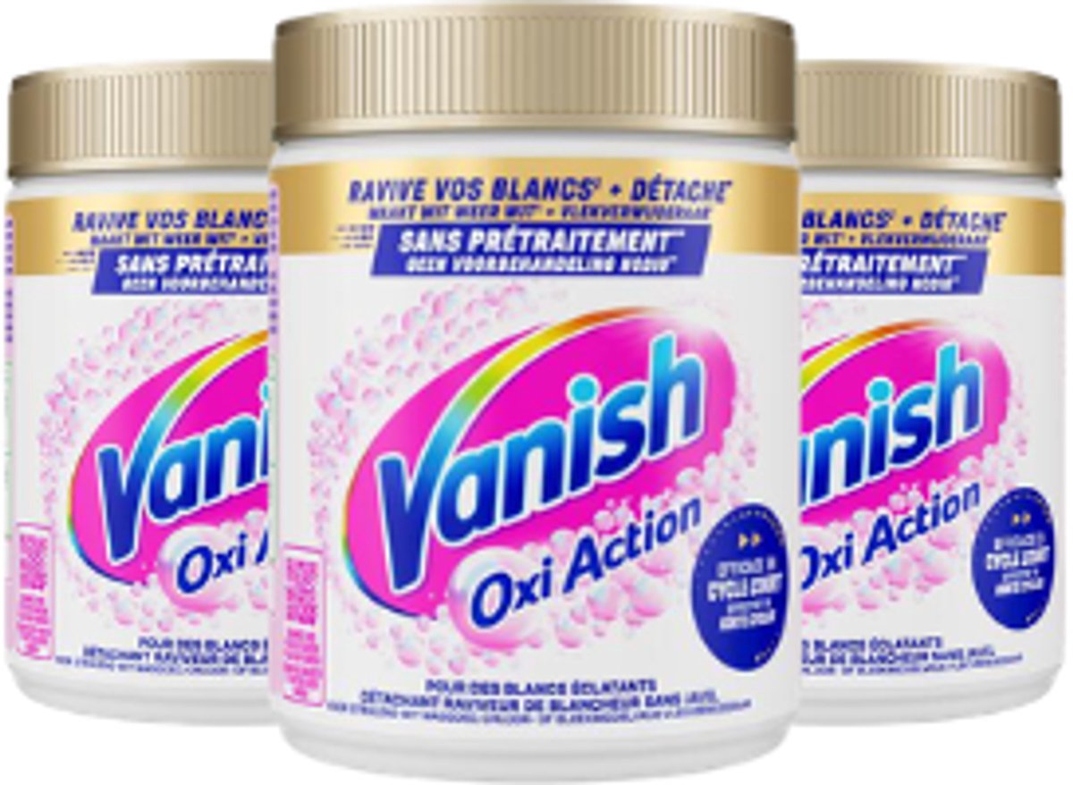Vanish Oxi Action Vlekverwijderaar Poeder White – 3x 480 g – 1,44 kg – Voordeelverpakking