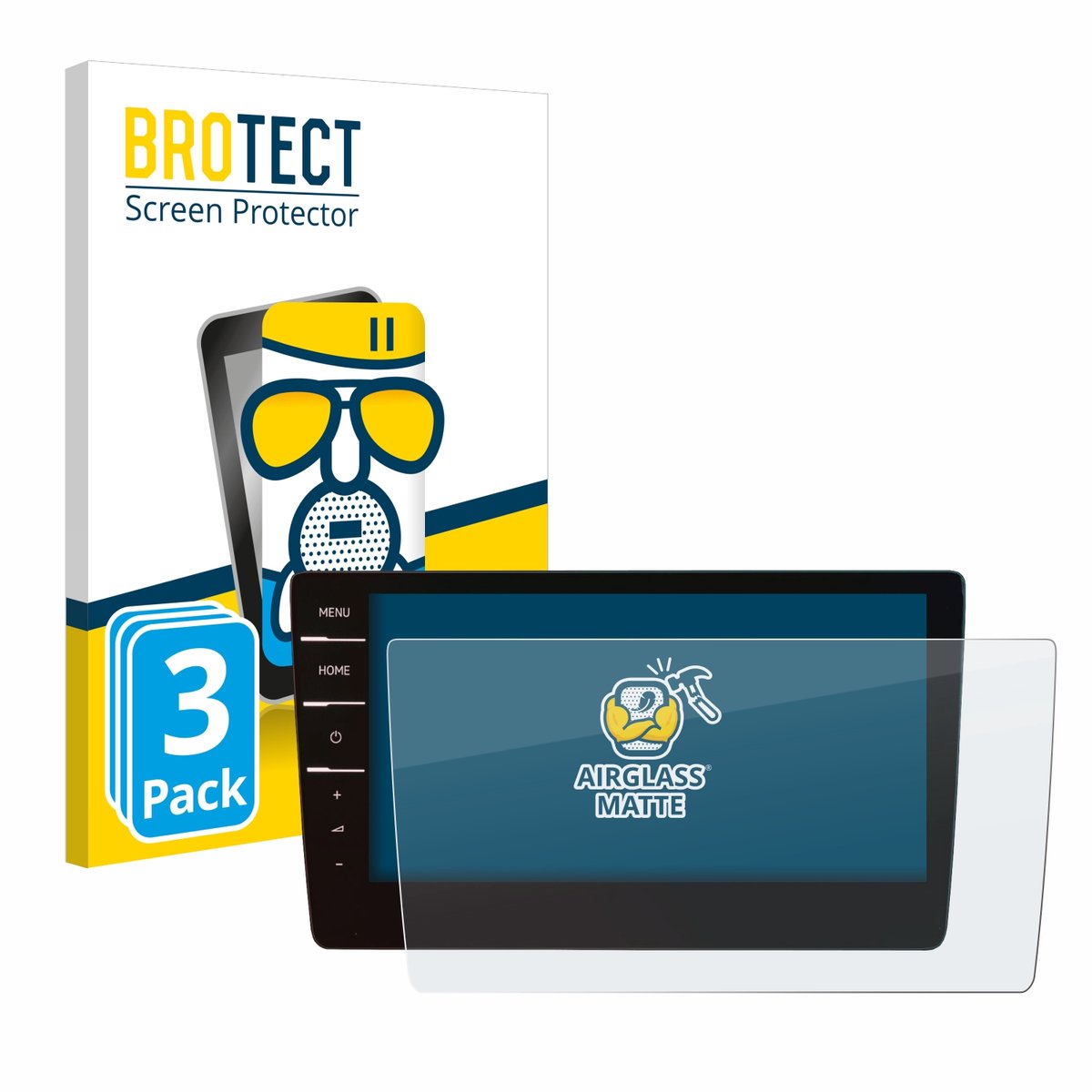 BROTECT - Screenprotector voor Volkswagen Arteon 2019 Discover Pro 9.2" 2019 - Folie Beschermfolie Beschermglas matte 3 Stuks