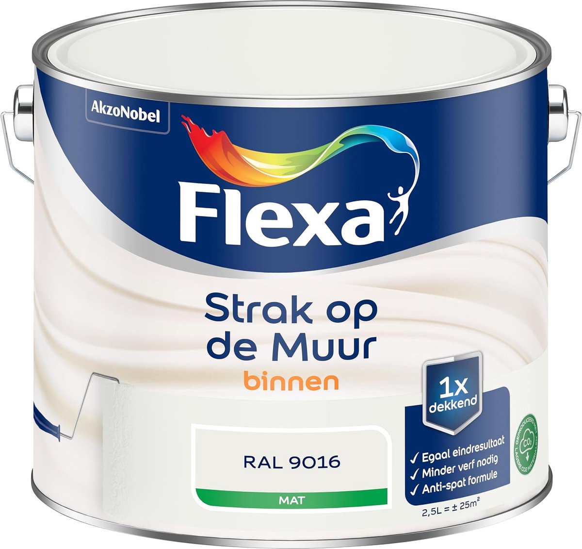 Muurverf - Matt - Fresh White / RAL 9016 - Sleek & Easycare - Optimale dekking - ShopVlot