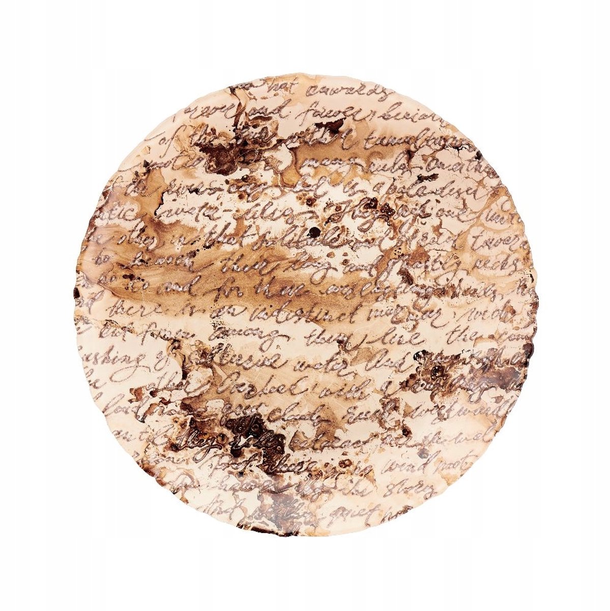 Villa Italia Letra Glazen Dessertbord 21 cm - Handgemaakt Goudkleurig