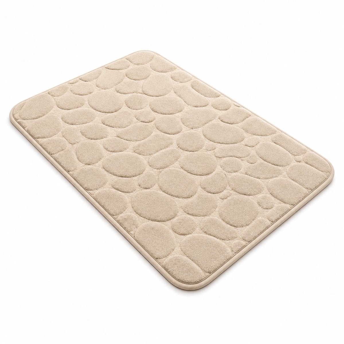 PolkaHome Badmat 60x40 cm – Zachte Traagschuim Douchemat – Antislip – Sneldrogend – Machinewasbaar – Kameel