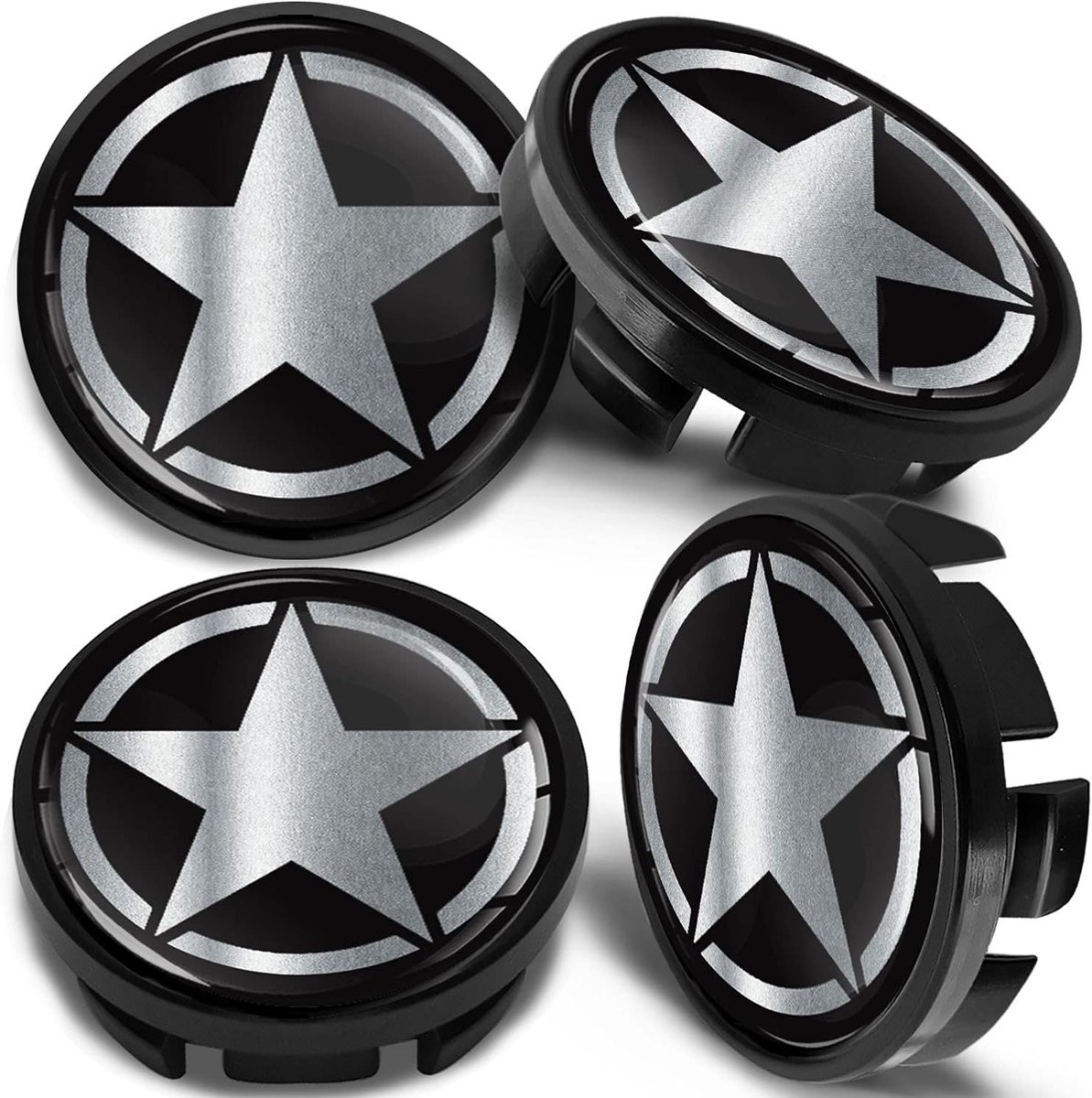 4 x 65 mm Wheel Hub Caps Rim Caps Hub Cap, Compatible with VW 3B7 601 171 / 6U7 601 171 Hubcaps, Rim Cover Black - ShopVlot