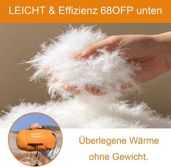 Rechthoekige Dons Slaapzak Volwassenen - Lichtgewicht 500g Eendendons - Perfect voor Kamperen - ShopVlot — afbeelding 2