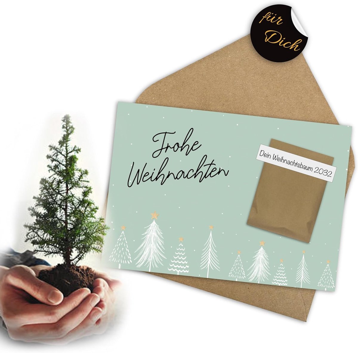 Kerstkaarten met zaden - Duurzaam - Exclusief ontwerp - Groeien je eigen kerstboom 2030 - ShopVlot