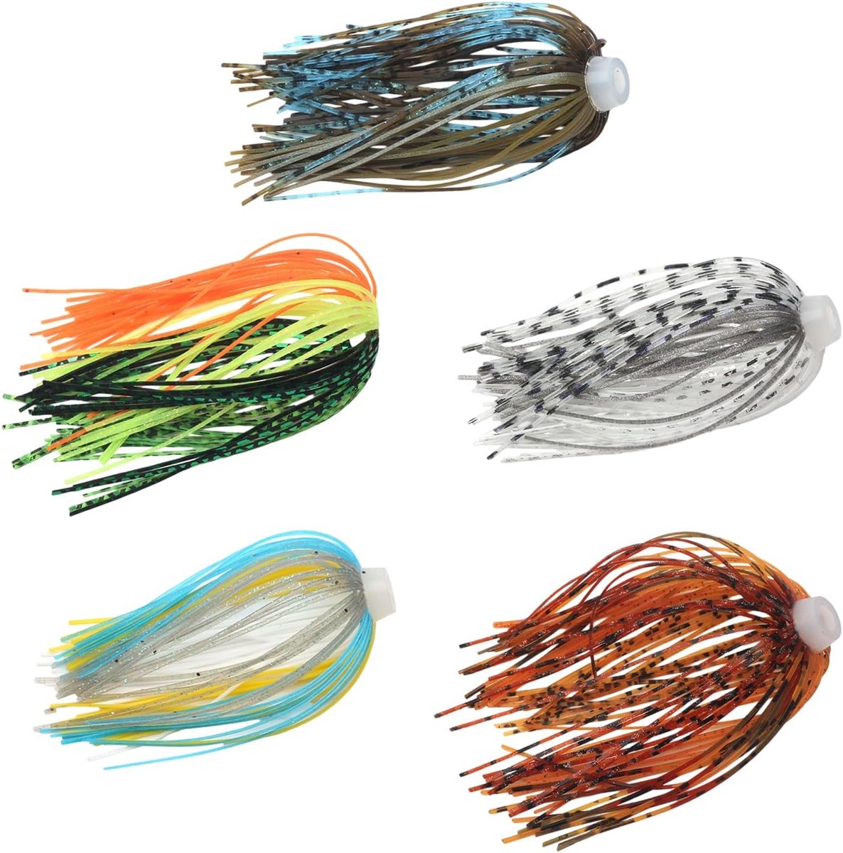 5pcs 88 Strands Silicone Jigs Skirts Fishing Jigs Lures Spinnerbait Skirt Elastic Soft Umbrella Sensation Skirts - ShopVlot