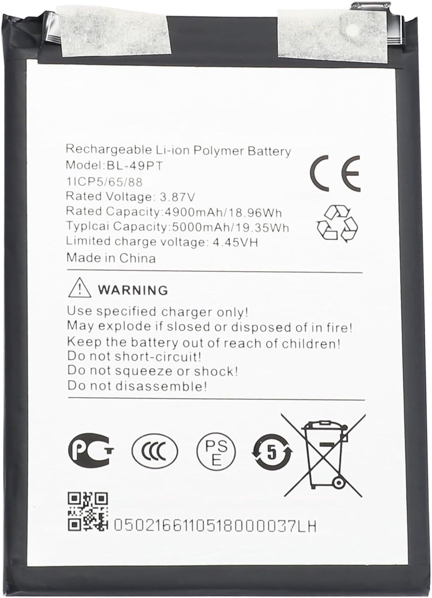 BL-49PT battery for Tecno Pova 5 Pro, 5000mAh, 3.87V, Li-Ion polymer battery - ShopVlot