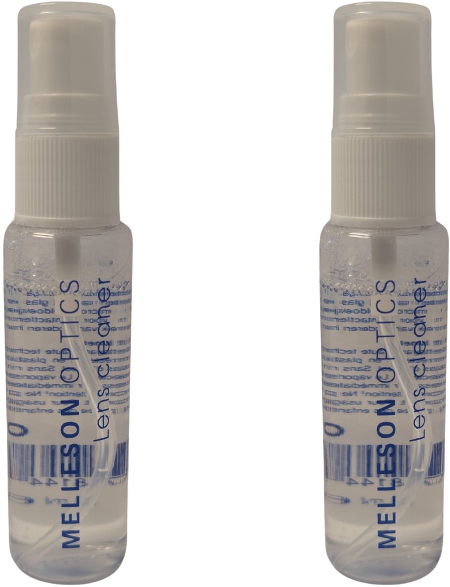 Melleson Eyewear - Brilspray 2 x 33 ml - Reinigingsspray voor Dagelijks Gebruik - Voor Alle Soorten Brillenglazen