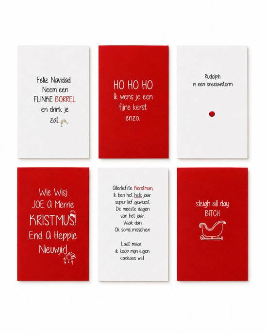 12 kerstkaarten met enveloppen - Merry Christmas - Nieuwjaarskaarten - kerstkaarten - Grappige kerstkaarten - Wenskaarten - luxe kerstkaarten