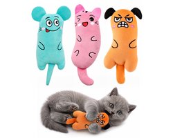 Jake and Jacky Kattenspeelgoed met Catnip - Kattenspeeltjes met Kattenkruid - Speelgoed Kat 3 stuks - 15cm